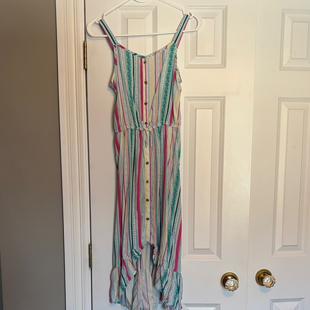 SO Multicolor Striped Kids Casual Dress